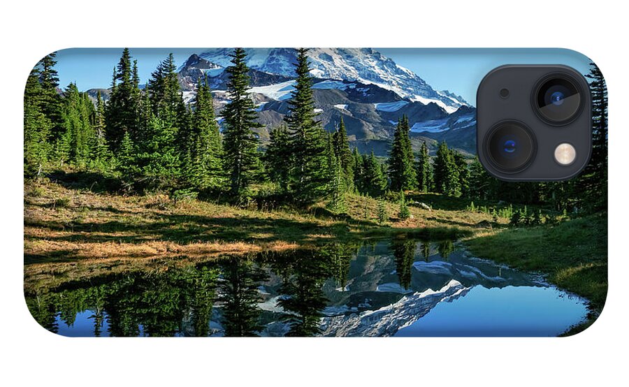 Mount Rainier iPhone 13 Case featuring the photograph Reflection Pond, Mount Rainier by Larey McDaniel