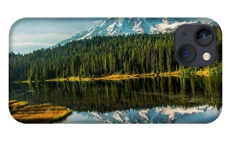 Mount Rainier National Park iPhone 13 Case featuring the photograph Reflections and a Tinge of Autumn by Doug Scrima