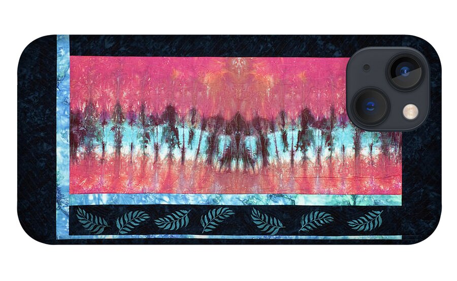 Fiber Art iPhone 13 Case featuring the mixed media Reflections by Vivian Aumond
