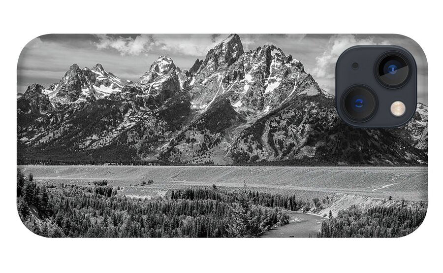 Grand Tetons National Park iPhone 13 Case featuring the photograph Remembering Ansel Adams, Black and White by Marcy Wielfaert