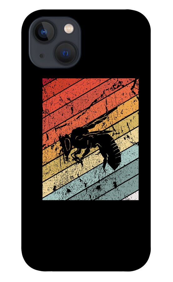 Bee iPhone 13 Case featuring the digital art Retro Bee Wasp Insect Gift by J M