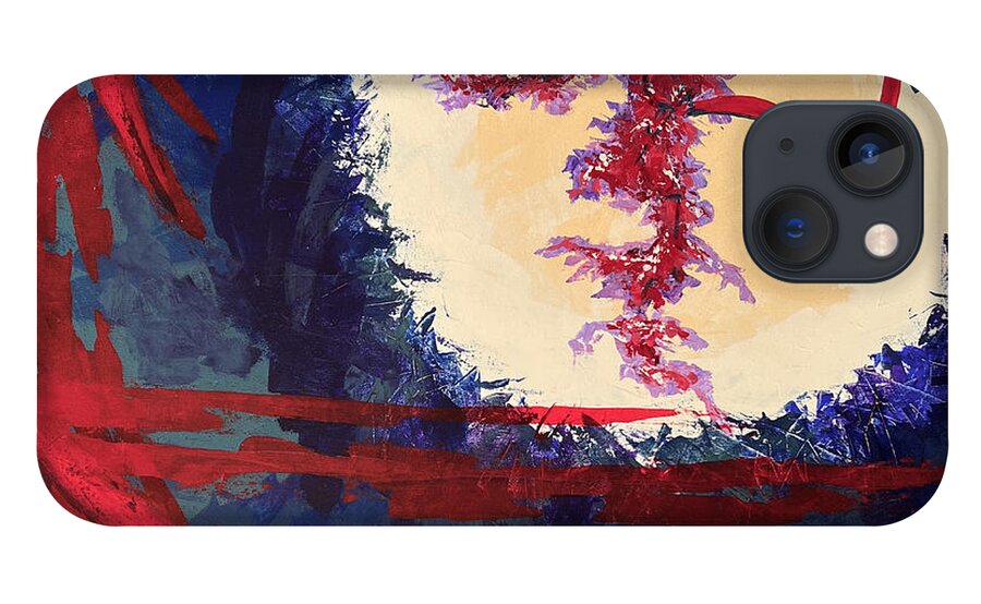 Abstract iPhone 13 Case featuring the painting Rift by Tes Scholtz