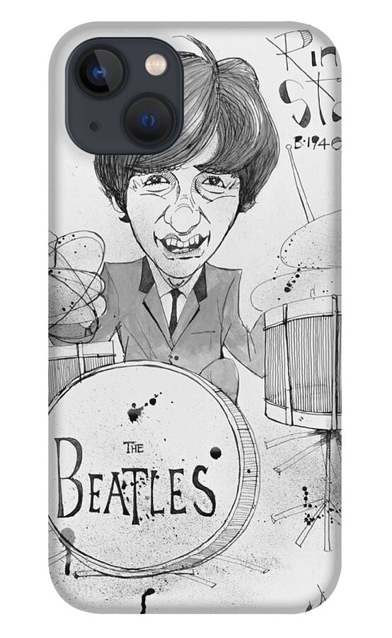  iPhone 13 Case featuring the drawing Ringo Starr by Phil Mckenney