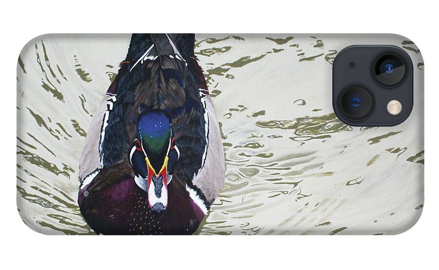 Woodduck iPhone 13 Case featuring the painting Ripples by Heather E Harman