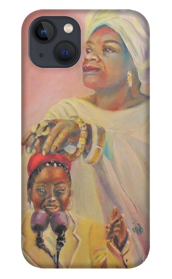 Amanda Gorman iPhone 13 Case featuring the painting Rising Hill by Saundra Johnson