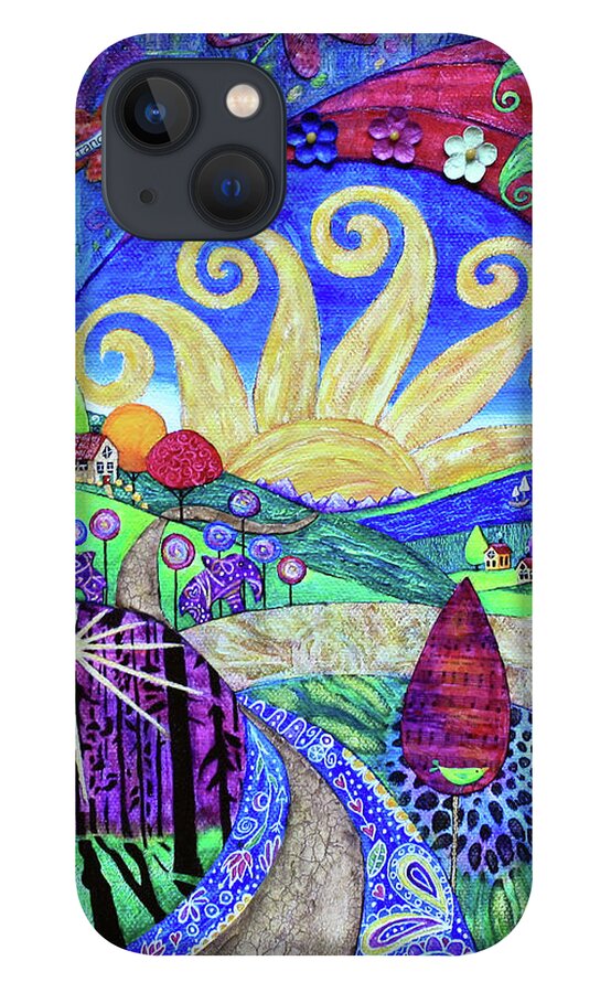 Dreamscape iPhone 13 Case featuring the painting Road To Tranquility by Winona's Sunshyne