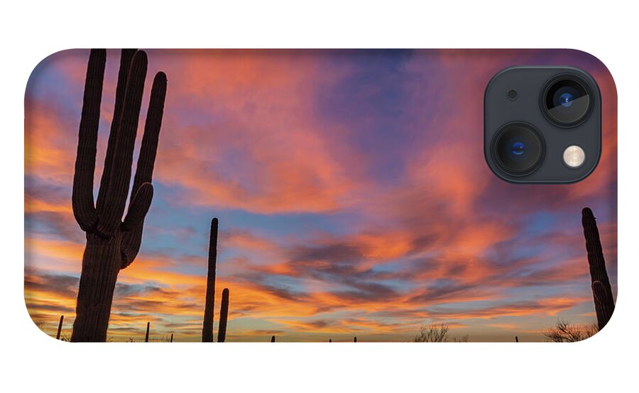 Landscape iPhone 13 Case featuring the photograph Saguaro Sunrise by Seth Betterly