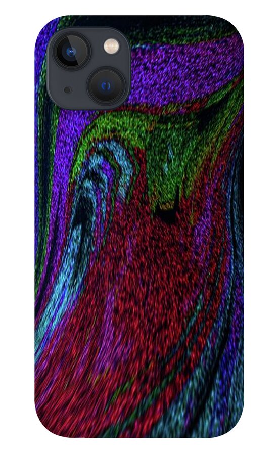 Abstract Colorful iPhone 13 Case featuring the digital art Sandy Bird by Glenn Hernandez