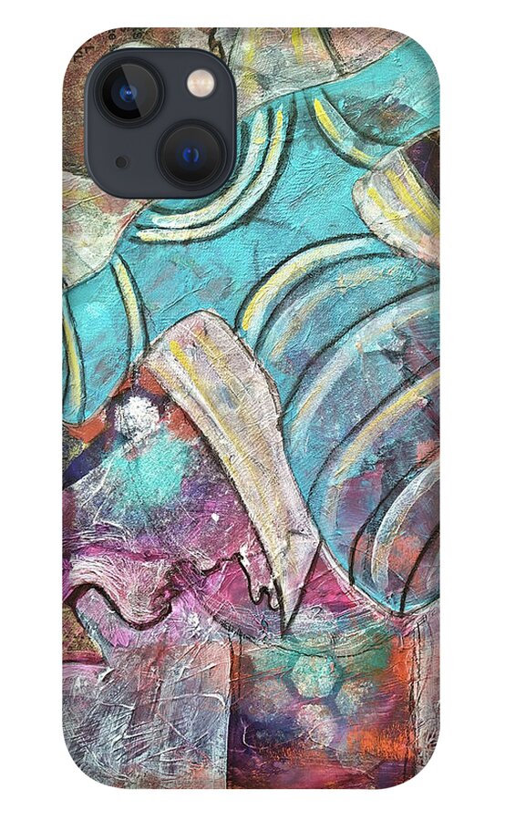 Guardian Angel iPhone 13 Case featuring the mixed media Schutzengel - Guardian Angel by Mimulux Patricia No
