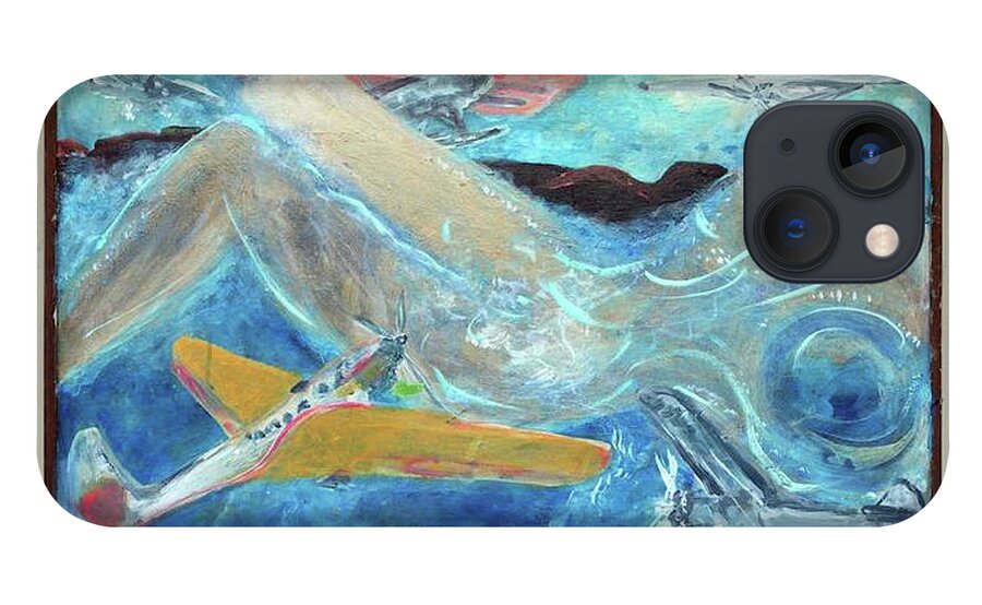 Airplane iPhone 13 Case featuring the painting Sea Breeze by Leslie Porter