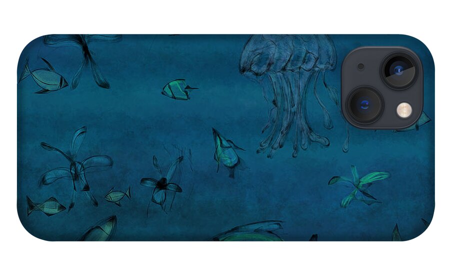 Sea Life iPhone 13 Case featuring the digital art Sea life #3 by Ljev Rjadcenko