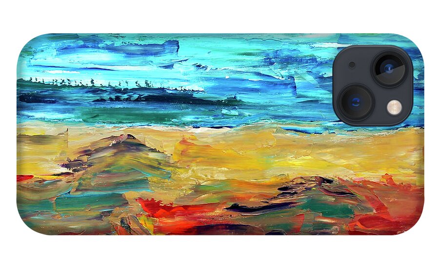 Horses iPhone 13 Case featuring the painting Seaside Frolick by Teresa Moerer