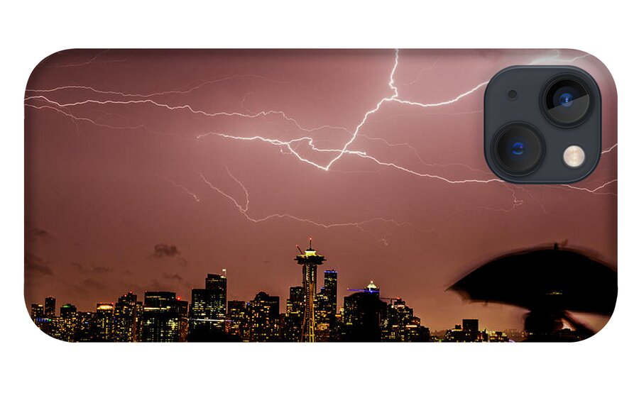 Kerry Park iPhone 13 Case featuring the photograph Seattle Lightning Storm by Yoshiki Nakamura