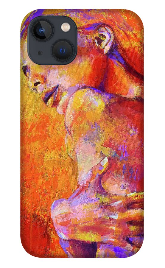 Self-love iPhone 13 Case featuring the painting Self-Love by Luzdy Rivera