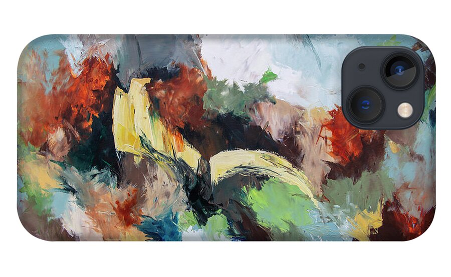 Blue iPhone 13 Case featuring the painting Movement by Katrina Nixon