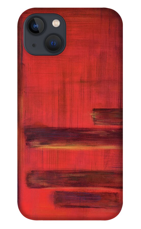 Abstract iPhone 13 Case featuring the painting Serenity by Tes Scholtz