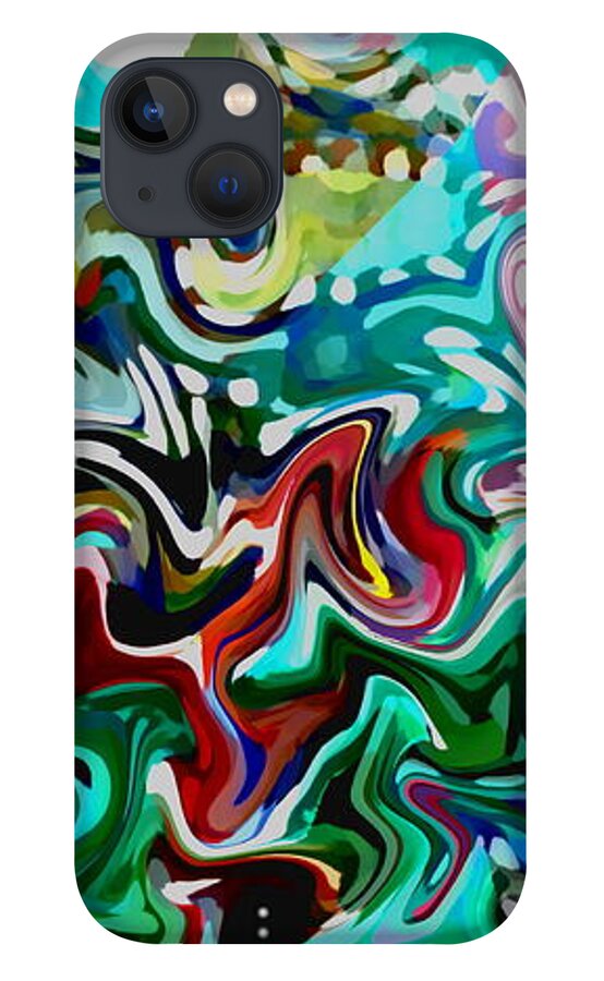 Abstract iPhone 13 Case featuring the digital art Shaken Not Stirred by Shelli Fitzpatrick