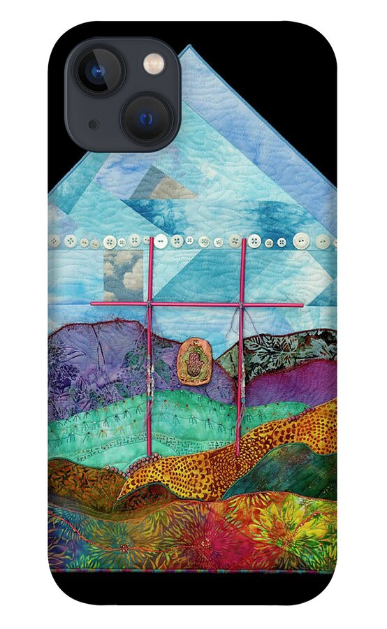 Shrine To Land And Sky iPhone 13 Case featuring the mixed media Shrine to Land and Sky 1 by Vivian Aumond
