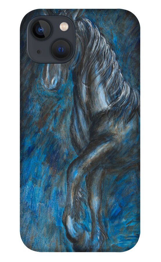 Horse iPhone 13 Case featuring the painting Silver Horse by Nik Helbig