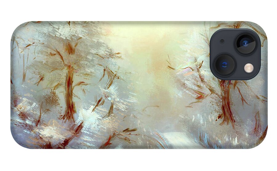 Snow iPhone 13 Case featuring the digital art Silver Sunrise by Lois Bryan