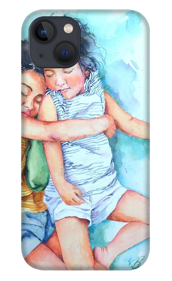 Sisters iPhone 13 Case featuring the painting Sisters by Betty M M Wong