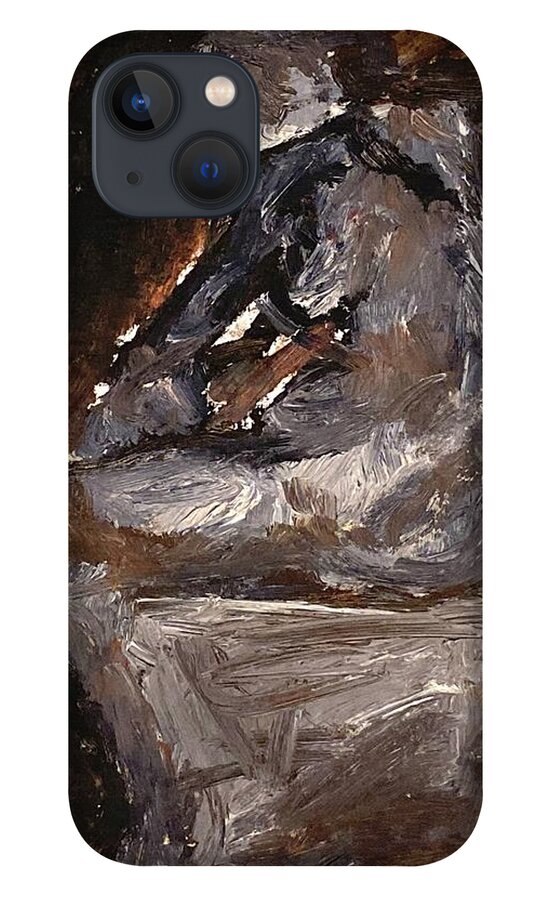 Act iPhone 13 Case featuring the painting Sitting figure by David Euler