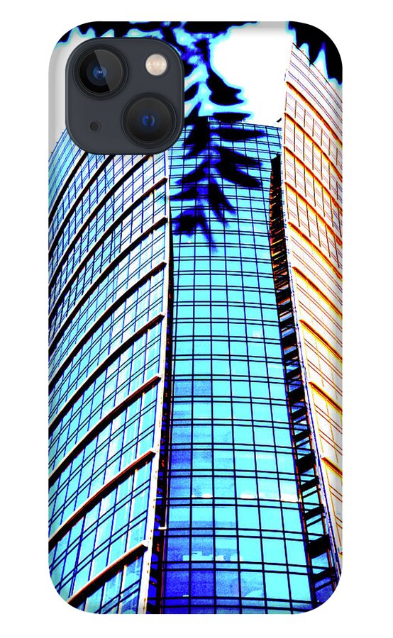Skyscraper iPhone 13 Case featuring the photograph Skyscraper And Palm In Warsaw, Poland by John Siest
