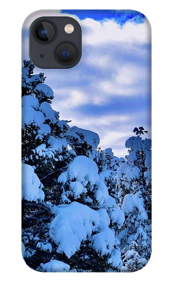Zion iPhone 13 Case featuring the photograph Snow covered Pine Trees by Bnte Creations