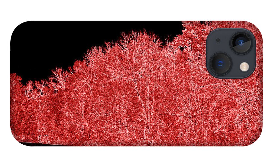 Trees iPhone 13 Case featuring the photograph Snowy White Limbs with Neon Filter by Ali Baucom