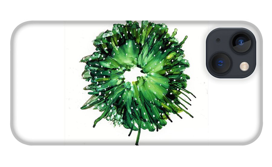 Wreath iPhone 13 Case featuring the painting Snowy Wreath by Angela Marinari