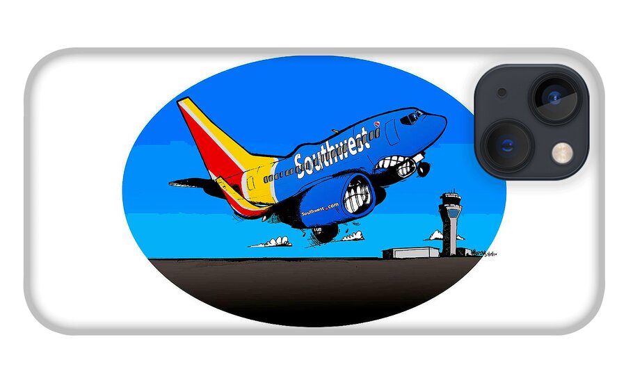 Boeing iPhone 13 Case featuring the drawing Southwest 737 by Michael Hopkins