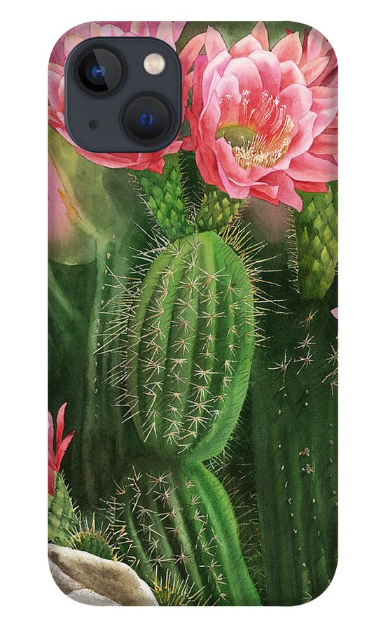 Flower iPhone 13 Case featuring the painting Spiky Beauty by Espero Art