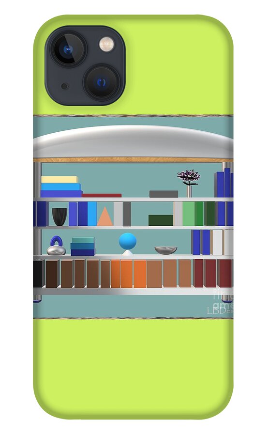 “arts And Design”; Gallery; “window Umbrella”; “library Bookcase“; “st. Patrick’s Day”; “four-leaf Clover”; “easter Plaid”; “abstract”; “wall Décor And More Items”; Spring iPhone 13 Case featuring the digital art Spring Library Bookcase by LBDesigns