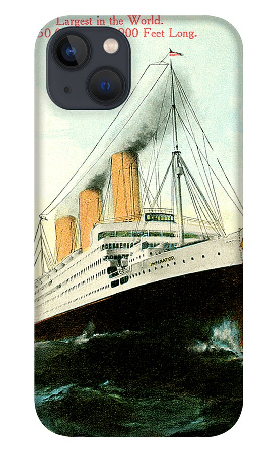 S/s Imperator iPhone 13 Case featuring the painting SS Imperator Hamburg America Line	 by Unknown