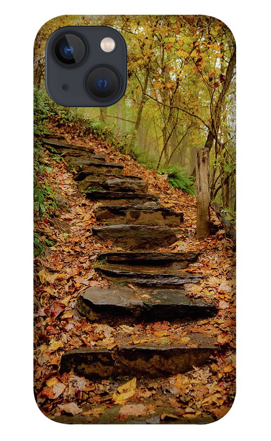 Nature iPhone 13 Case featuring the photograph Stairs through Autumn Beauty by Cindy Robinson