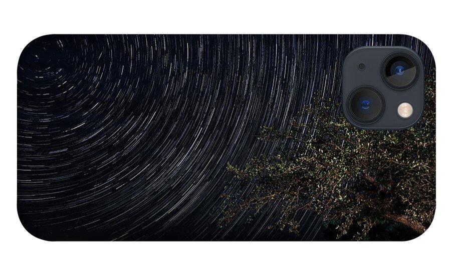 Astrophotography iPhone 13 Case featuring the digital art Star Trails June 2022 by Brad Barton