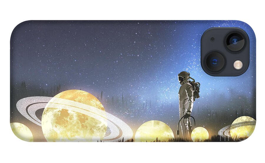 Illustration iPhone 13 Case featuring the painting Stars on the ground by Tithi Luadthong