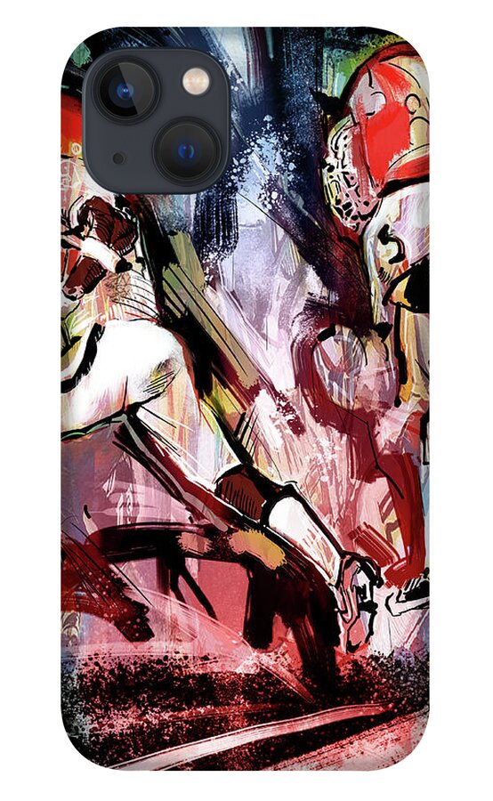  iPhone 13 Case featuring the painting Start to the season II by John Gholson