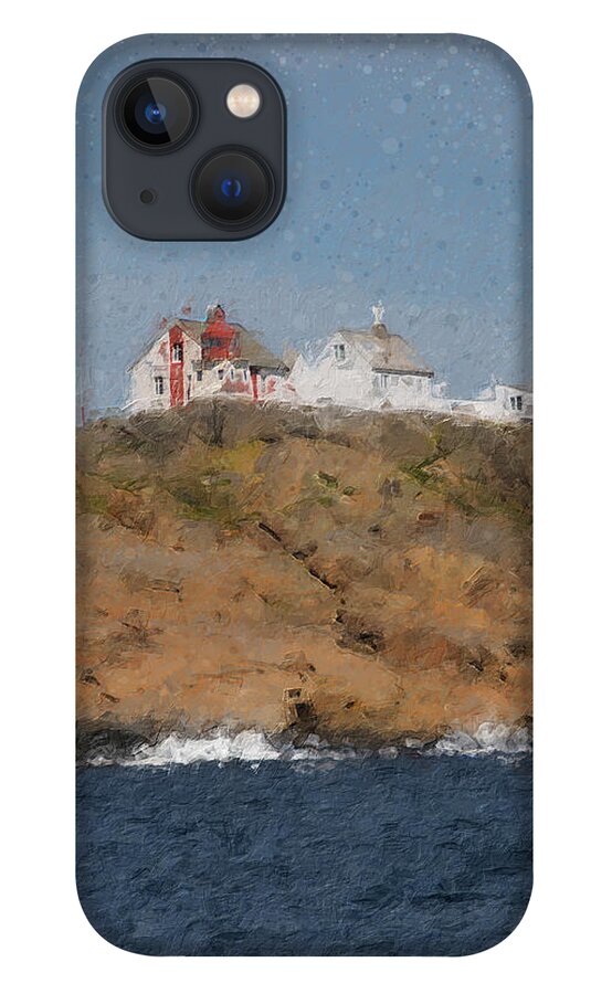Lighthouse iPhone 13 Case featuring the digital art Stavernsodden lighthouse by Geir Rosset