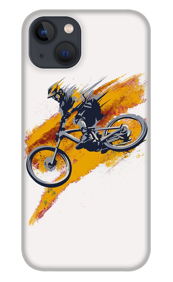 Mountain Bike Art iPhone 13 Case featuring the painting Stay Wild Mtb by Sassan Filsoof