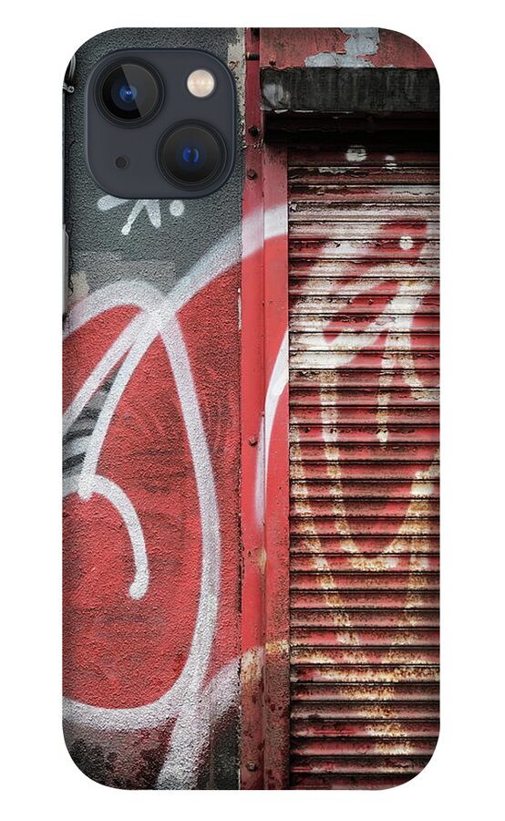 Urban iPhone 13 Case featuring the photograph Steel Door Detail by Kreddible Trout