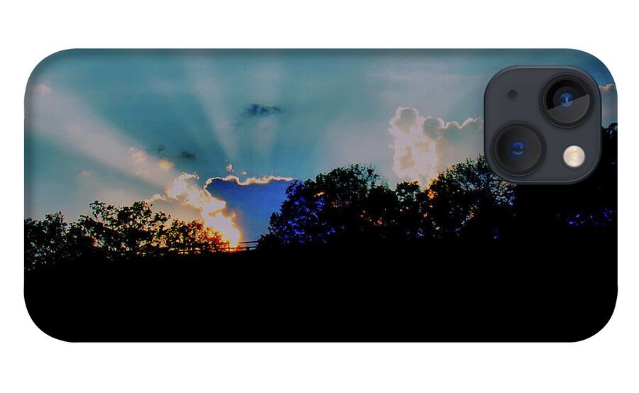 Sunset iPhone 13 Case featuring the photograph Streaming Sunset by Christopher Reed