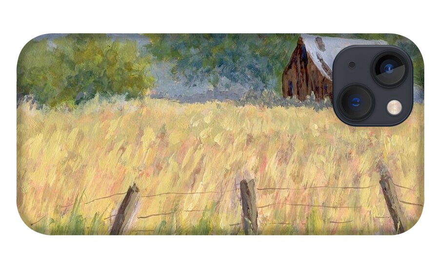 Landscape iPhone 13 Case featuring the painting Summer Field by David King Studio