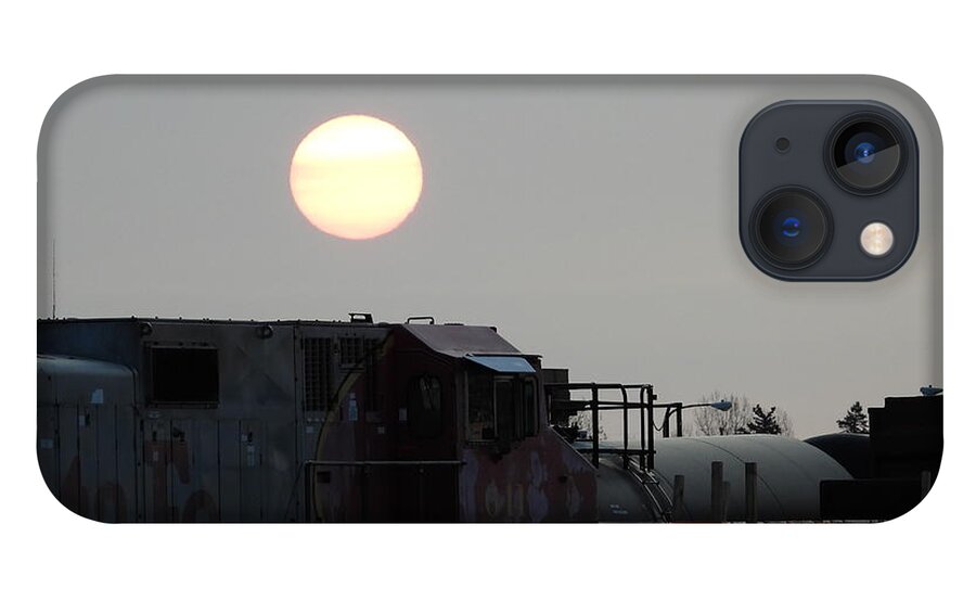 Sun iPhone 13 Case featuring the photograph Sun Rise over the Train by Amanda R Wright
