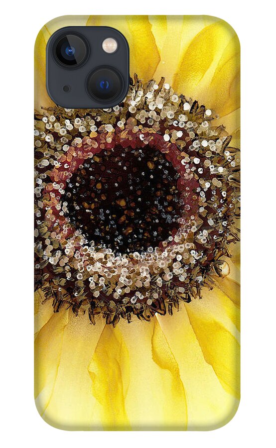 Sunflower iPhone 13 Case featuring the painting Sunflower of Peace No.3 by Kimberly Deene Langlois