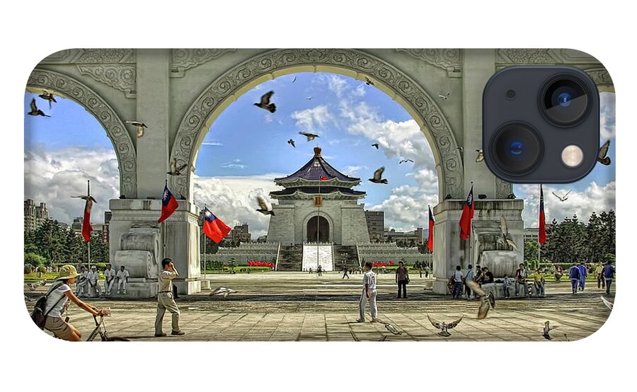 #cks #city #square #edgalagan #galagan #edwardgalagan #taiwan #nederland #netherlands #taipei #photography #photo #dutch #instagram #pigeon #hall #sky #hal #memorial #bike #bicycle #fiets #lucht #duif iPhone 13 Case featuring the digital art Sunny Taipei by Edward Galagan