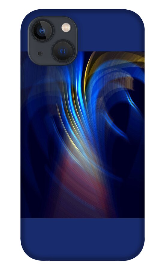 Abstract Art iPhone 13 Case featuring the digital art Sunray Blues by Ronald Mills