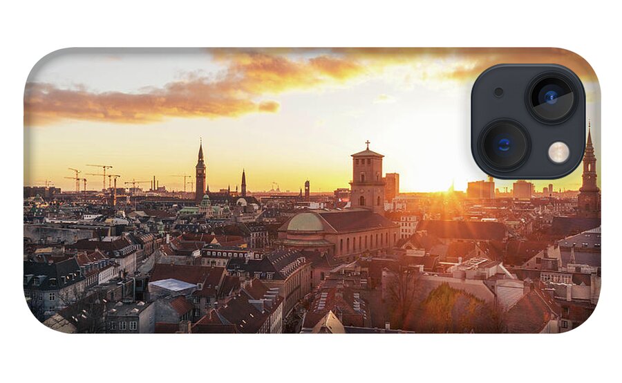 City iPhone 13 Case featuring the photograph Sunset above Copenhagen by Hannes Roeckel