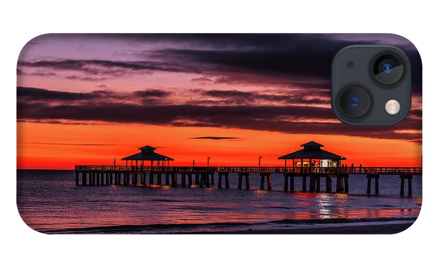 Florida iPhone 13 Case featuring the photograph Sunset Beach Pier Fort Myers by Dee Potter
