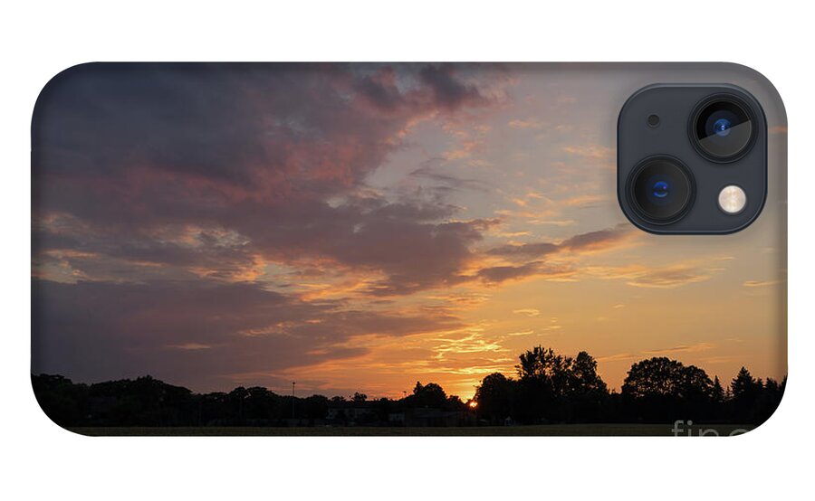 Sunset iPhone 13 Case featuring the photograph Sunset at the edge of the forest 2 by Adriana Mueller